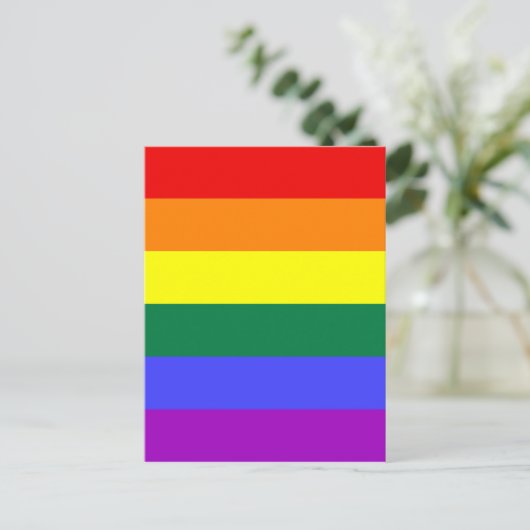 Regenbogenflagge Postkarte (Stehend Vorderseite)