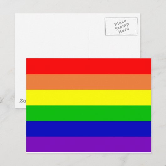Regenbogenflagge Postkarte (Vorne/Hinten)