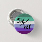 Regenbogenflagge Pronomen Pin sie/ihr Button (Vorne & Hinten)