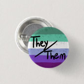 Regenbogenflagge Pronomen Pin they/them Button (Vorne & Hinten)
