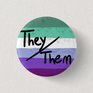 Regenbogenflagge Pronomen Pin they/them Button