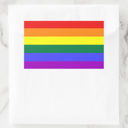 Regenbogenflagge Rechteckiger Aufkleber (Tasche)