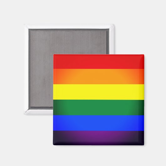 Regenbogenflagge & Regenbogen / LGBT Community Mag Magnet (Vorderseite/Rückseite)