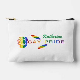 Regenbogenflagge Rose Gay Pride personalisierter N Zubehörtasche