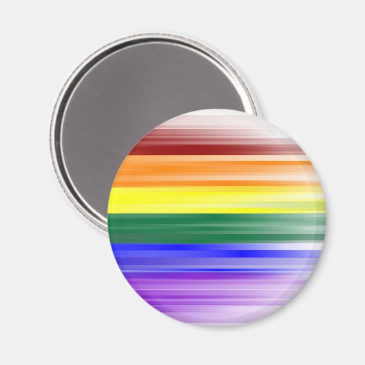 Regenbogenflagge (rund) magnet (Vorderseite/Rückseite)