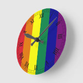Regenbogenflagge Runde Wanduhr (Winkel)