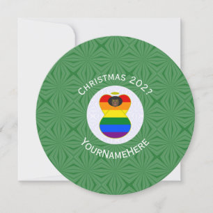 Regenbogenflagge Schwarzer Engel Weihnachten Perso Einladung