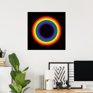 Regenbogenflagge - Streifen - LGBT Farben Ringe Poster