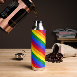 Regenbogenflagge Streifen & Stolz, LGBT Gemeinscha Trinkflasche