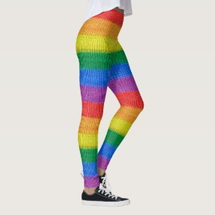 Regenbogenflagge Stricken Streifen nahtloses Muste Leggings