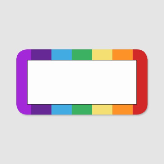 Regenbogenflagge Trockene Löschen Namensschild (Vorderseite)