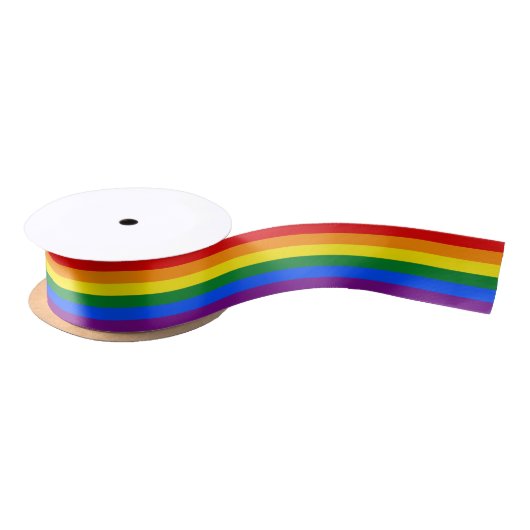 Regenbogenflagge und Paradestreifen /LGBT-Gemeinsc Satinband (Spule)