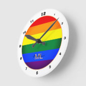 Regenbogenflagge und -stolz, LGBT-Gemeinschaft/Gen Runde Wanduhr (Winkel)