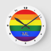 Regenbogenflagge und -stolz, LGBT-Gemeinschaft/Gen Runde Wanduhr (Vorderseite)