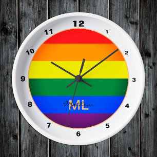 Regenbogenflagge und -stolz, LGBT-Gemeinschaft/Gen Runde Wanduhr