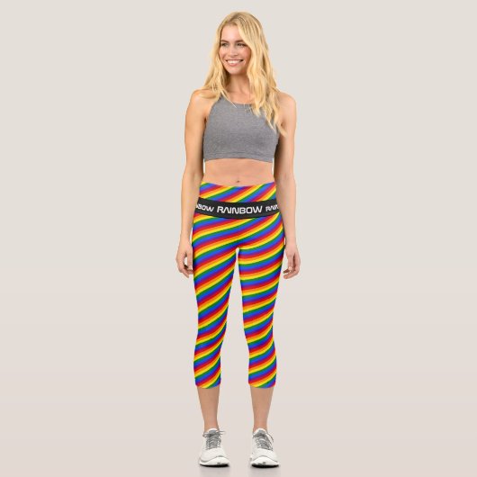 Regenbogenflagge und -stolz, LGBT-Gemeinschaft/Str Capri Leggings (Vorderseite)