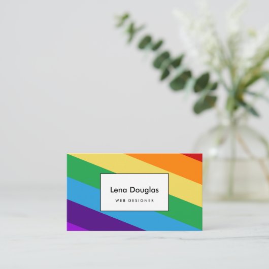 Regenbogenflagge Visitenkarte (Stehend Vorderseite)