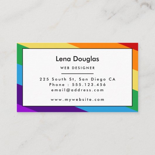 Regenbogenflagge Visitenkarte (Rückseite)
