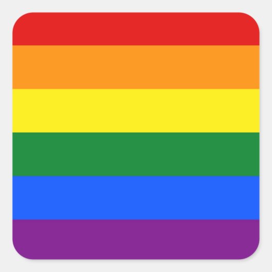 Regenbogenflaggen-Aufkleber Quadratischer Aufkleber (Vorderseite)