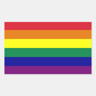Regenbogenflaggen-Aufkleber Rechteckiger Aufkleber
