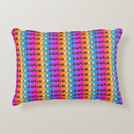 Regenbogenfloretten Dekokissen (Vorderseite)