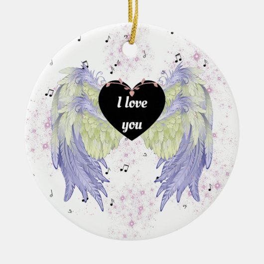 Regenbogenflügel Keramik Ornament (Vorne)