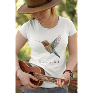 Regenbogenflügel: Lebendige Kolibri-Kunst, individ T-Shirt