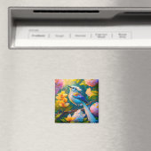 Regenbogenflügeliger Jay-Fantasievogel Magnet (In Situ (Geschirrspüler))