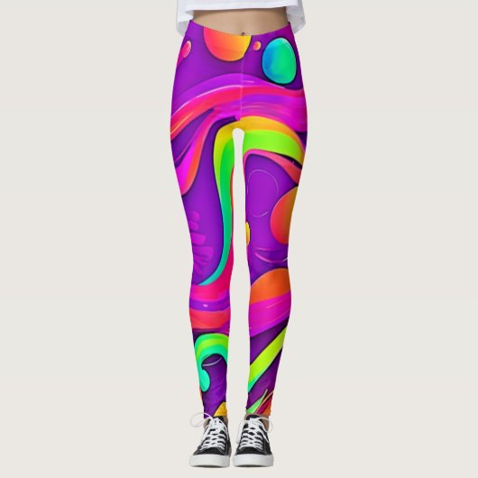Regenbogenfluss: Abstrakter Spaß Leggings (Vorderseite)