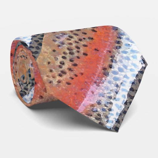 Regenbogenforelle Abstraktes Muster Krawatte (Gerollt)