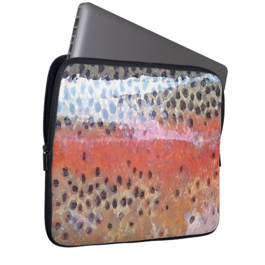 Regenbogenforelle Abstraktes Muster Laptopschutzhülle (Vorne Rechts)