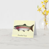 Regenbogenforelle-Aquarell Karte (Gelbe Blume)