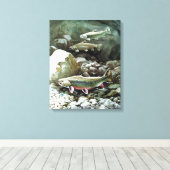 Regenbogenforelle Art 2 Leinwanddruck (Insitu (Holzboden))