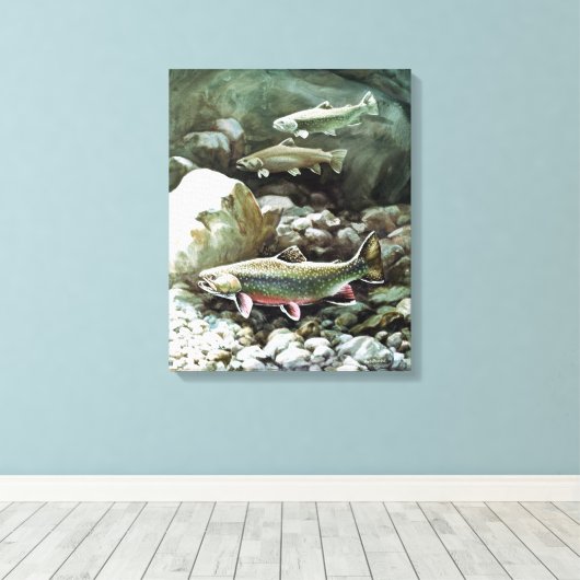 Regenbogenforelle Art 2 Leinwanddruck (Insitu (Holzboden))