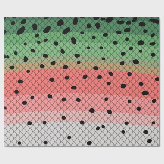 Regenbogenforelle Art Fischen Geschenkpapier (Flach)