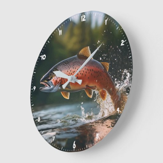 Regenbogenforelle auf der Jagd Große Wanduhr (Winkel)