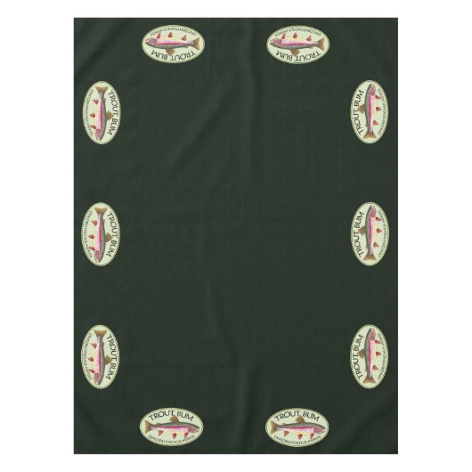 Regenbogenforelle Bum Fliege Grüne Baumwolle Tischdecke (Vorderseite)