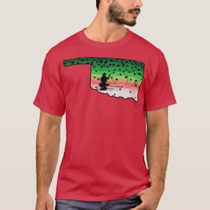Regenbogenforelle Fische Oklahoma Staat Karte Fisc T-Shirt