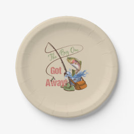 Regenbogenforelle-Fischen - das große man got weg Pappteller