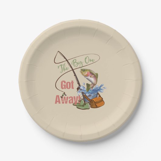 Regenbogenforelle-Fischen - das große man got weg Pappteller (Vorderseite)