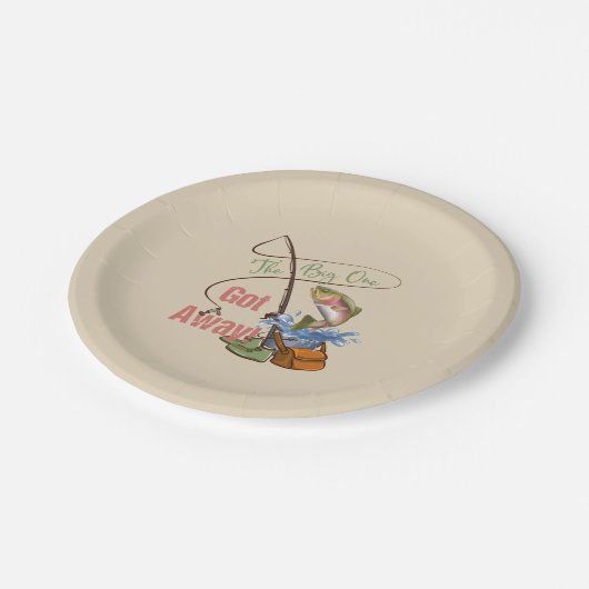 Regenbogenforelle-Fischen - das große man got weg Pappteller (Schrägansicht)