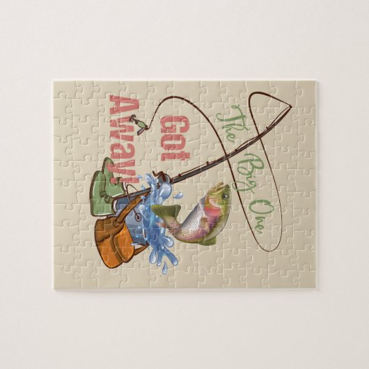Regenbogenforelle-Fischen - das große man got weg Puzzle (Horizontal)
