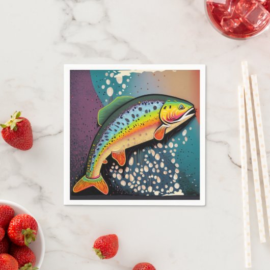 Regenbogenforelle Fischen Papier Napkins Serviette (Beispiel)