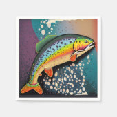 Regenbogenforelle Fischen Papier Napkins Serviette (Vorderseite)