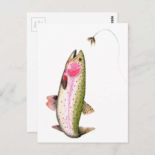 Regenbogenforelle Fischen Postkarte (Vorne/Hinten)