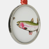 Regenbogenforelle Fischen Silbernes Ornament (Rechts)