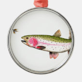 Regenbogenforelle Fischen Silbernes Ornament (Vorne)