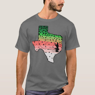 Regenbogenforelle Fischen Texas Staat Karte Fische T-Shirt