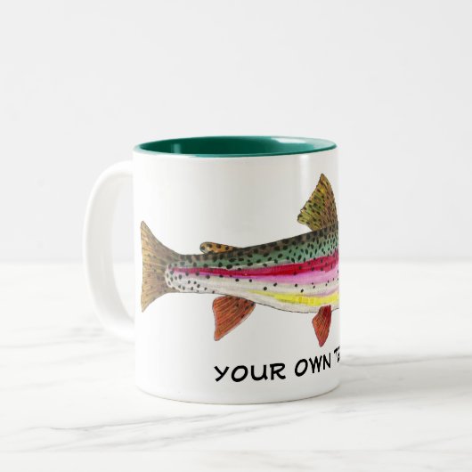 Regenbogenforelle Fischerei Ichthyologie Anglers Zweifarbige Tasse (Vorderseite Links)