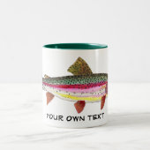 Regenbogenforelle Fischerei Ichthyologie Anglers Zweifarbige Tasse (Mittel)